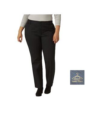Plus Size Wrinkle Free Relaxed Fit Straight Leg Dress Pants